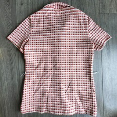 Vintage 70s Button Down Polyester Collared Marcia Brady Shirt Size 8/Small