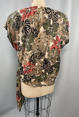 Vintage Top SIZE 14 XL EXTRA LARGE tropical green LADY CAROL 80s 90s rayoN