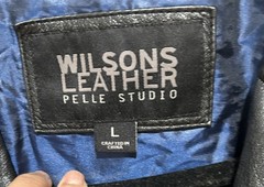 VTG Wilsons Leather Jacket Women’s Sz Large Black Pelle Studio Y2K Softshell