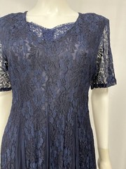 Vintage 1990s Nostalgia Maxi Dress Women’s Large Navy Blue Lace Grunge Boho