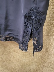 VINTAGE WOMENS BARBIZON BLACK TAFREDDA LACE GOWN SLIP SZ 14.5 VGC