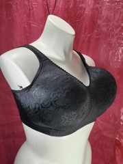 Playtex Silky Satin Bra Size 42DDD Black Lace Sexy Sissy Pin-up Crossdress Y2K
