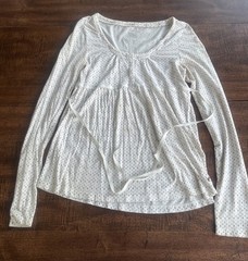 Vintage American Eagle Y2K Babydoll Top Large Henley Tiny Dot Bella Swan READ