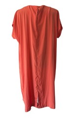 Sue Brett vintage coral orange shift dress mid-century loosely hung straight cut