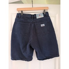 Retro 90s Womens ENUF Navy Denim Mom Shorts Butter Mom Casual