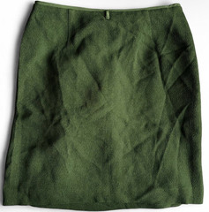 Moschino Vintage 90s Green Wool Blend Skirt