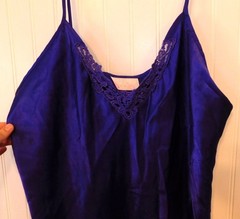 Vintage Sears Just For Women 1X Purple Satin Nightgown Chemise Sleepwear Nightie