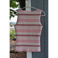 Vintage Venus Pink Striped Knit Tank Top Made in USA Sleeveless Medium