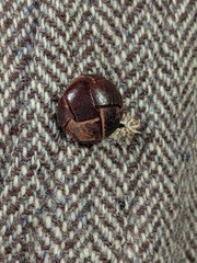 Vtg 1950s John Wanamaker Coat 100% Wool Harris Tweed Handwoven Scotland Brown XL