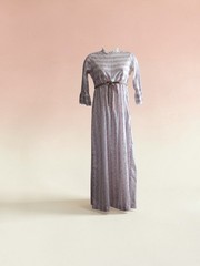 Vtg Home Sewn Pink Spring Dress Empire Bodice Maxi Dress (See Meaurements)