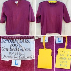 Vintage SPORT-LOOK Tee T-Shirt 100% Combed Cotton RN 16600 Made In Poland L