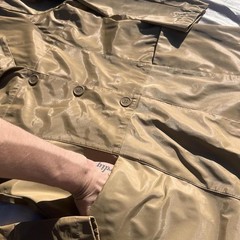 Vintage Shaili Italian Trench Coat Tan Polyurethane Rain Jacket Women’s Large L
