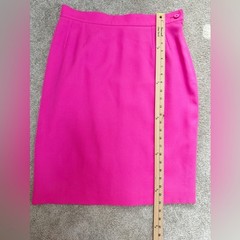 VINTAGE Yves Saint Laurent – Pink, Lightweight Wool Pencil Skirt – US 12 – NWT