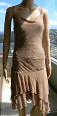 VINTAGE Seduce Cocktail Glamour Flirty Sexy Sheer Glitz Asymmetrical Dress