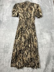 Karin Stevens Vintage 80’s 100% Silk Smoked Waist Back Dress Size 10 Fairy
