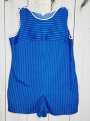 Vintage Romper PE Tank Top 60s Gym Class Physical Education Sz XXL Blue Striped