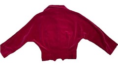 Koret Of California Velvet Cropped Jacket Pointed Hem Fitted XS Red Steampunk