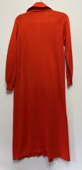 Vintage 70s S Zip Robe Lounge Sweatshirt Dress Red Orange