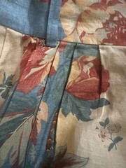 90s Vintage Ralph Lauren Country Linen Rose Floral Button Front Maxi Skirt 14
