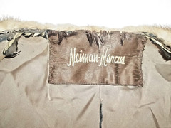 NEIMAN MARCUS MINK FUR STOLE WRAP SHAWL JACKET BROWN VINTAGE ORIGINAL LABEL