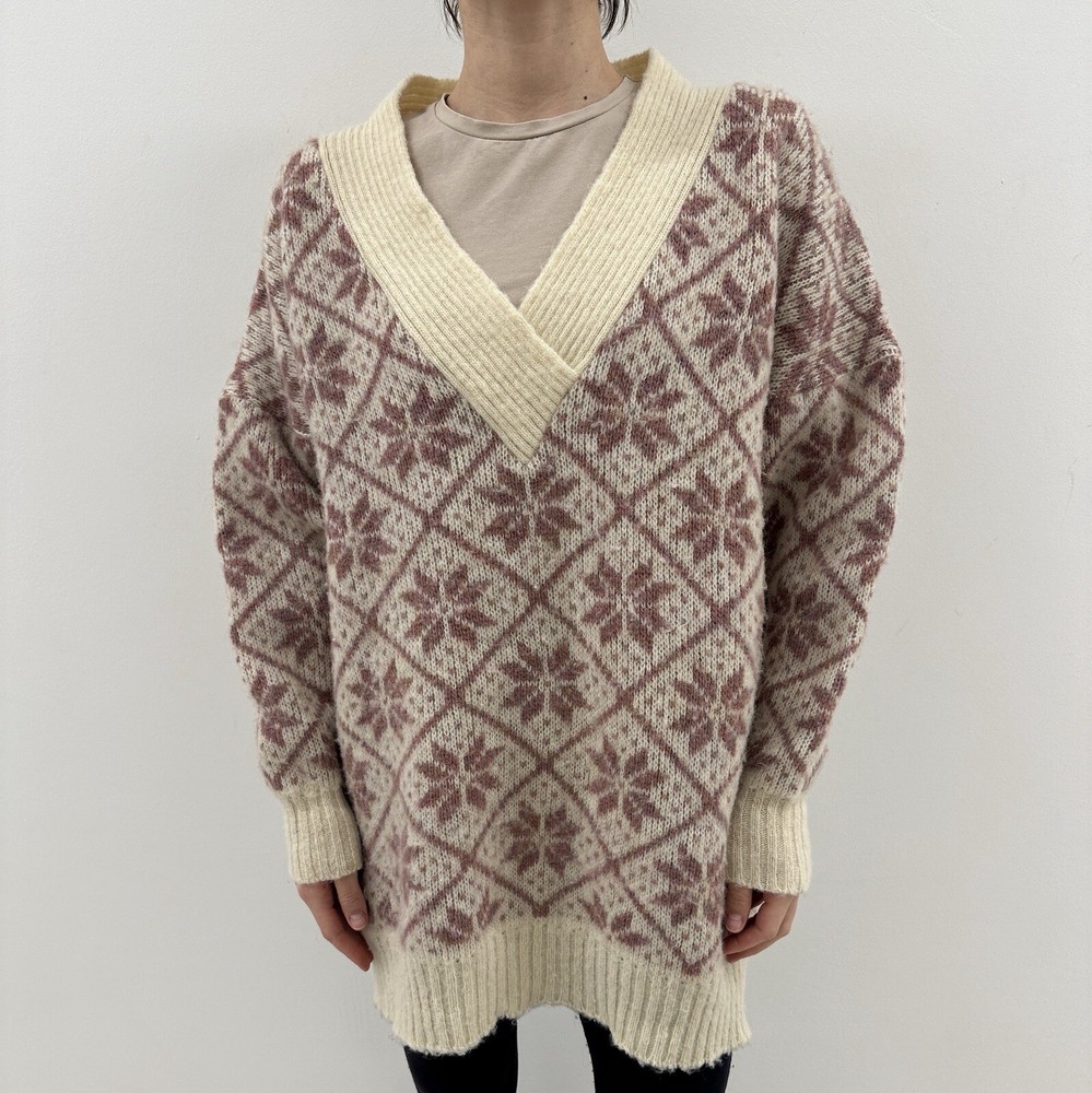 DDP Vintage Hilda Ltd Sweater Womens Wool Icelandic Fair Isle Bloke Retro size S