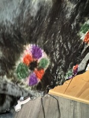 VTG ’70’s Psychedelic Crushed Velvet TIE DYE SKIRT W- 24 LONDON RIC RAC 2XS