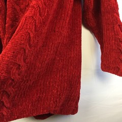 Vintage 90s Express Tricot Chenille Red Mock Neck Chunky Knit Women’s Medium