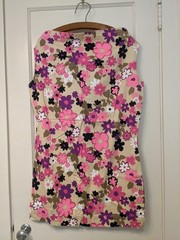 Vintage 1960s/1970s Flower Power Minidress Plus Size Dress