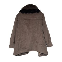 Loveles Fox Rabbit Fur Wool Cashmere Coat Women Size Large Brown Old Money