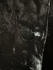 VTG Black Velvet Cape Button Front Victorian Opera Goth Steampunk 34” Long READ