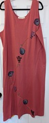 Vintage Blue Fish Hand-Printed Cotton “Size 2x” Tank Dress – Artist Signed
