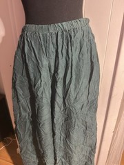 Rare Vintage 1990s Holly Lueders Silk Crinkle Skirt & Pants Set Teal Green 2X 3X