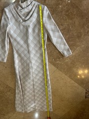 VTG 1970s Dress Jane Justin Don Sophisticates Metallic Diamond Print Boho Glam