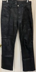 Vintage GUESS USA Y2K Croc Snake Embossed Black Pants Sz 30 90s Model Off Duty