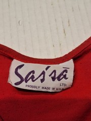 Red Vintage Western Rodeo Shirt w/Concho Fringe Sz Lrg sassa