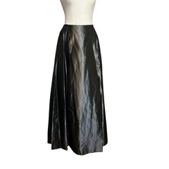 Scott McCLINTOCK Full Maxi Skirt 6 Metallic Silver Taffeta Millenium Formal Vtg