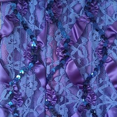 Zum Zum 1980s Party Dress Juniors 5-6 Purple Blue Lace Polyester Acetate