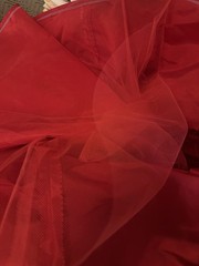 Vtg Glamorous Victor Costa Red Wool Taffeta Tulle Evening Gown 6 S