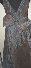 Vtg 90s Y2K Nicole Miller Irridescent Crushed Silk Taffeta Wrap Party Tie Dress