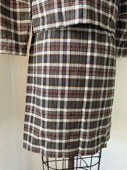 True Vintage Mid Century Plaid Suit 2 Piece Set Skirt & Jacket Fall Vibes XS/S