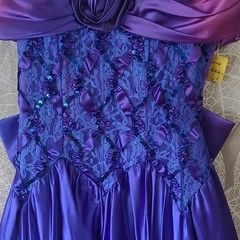 Zum Zum 1980s Party Dress Juniors 5-6 Purple Blue Lace Polyester Acetate
