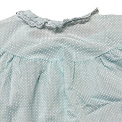 Vintage 1960s Robins Egg Blue Swiss Dot Lace Snap Housecoat