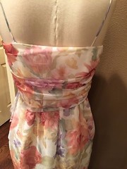 Frank Usher 10 M Floral Ruched Luxe Cottage Core Dress W Spaghetti Straps