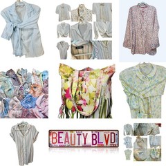 Vintage 60s/70s Mystery Lot of 5 Button Blouses Women’s Polyester, Cotton &Blend