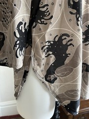 RARE 60s Vintage Handmade Psychedelic Gray Water Nymph Nouveau Mod Tunic Top -M