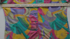 VTG 80s Blouse Shirt HOWARD WOLF 8/10 Graphic Print Contemporary Secretary Geek