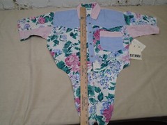 VTG Gitano Womens Top M Floral Button Up Crop Tie Western Rodeo Cowgirl 90s NWT!