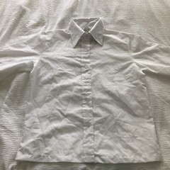 NWT Vintage Polyester K Mart “Pant Top” Shirt sz 38 Asian Motif White Button Up