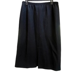 $376 GEIGER Boiled Wool Black Pencil Skirt | 42 EU (12 US) | New! Vintage!