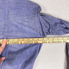 VINTAGE 60s 70s Denim Shirt Size Small Womens Made in India Boho Hippy J23